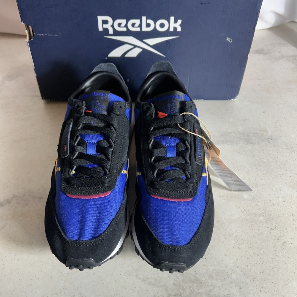 Size 5.5 - Reebok Classic Leather Legacy Black Bright Cobalt